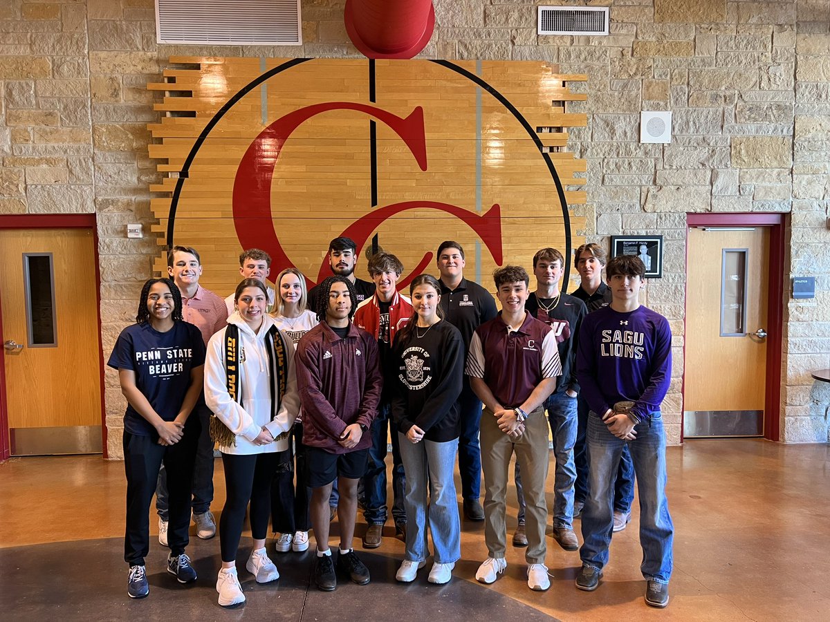 AthleticsCanyon's tweet photo. Signing Day‼️ Congratulations to all our student-athletes signing their letters of intent today! #RedBurnsBrighter #ForeverRed @Canyon_Football @Cougarettebball @Canyon_GS @CanyonCougarBB @xc_canyon @DavissonDustin @CanyonHS_ABC @BMar1842 @Marshakh10 @cisdnews @CoachLeonardTX https://t.co/06o41OyiFq