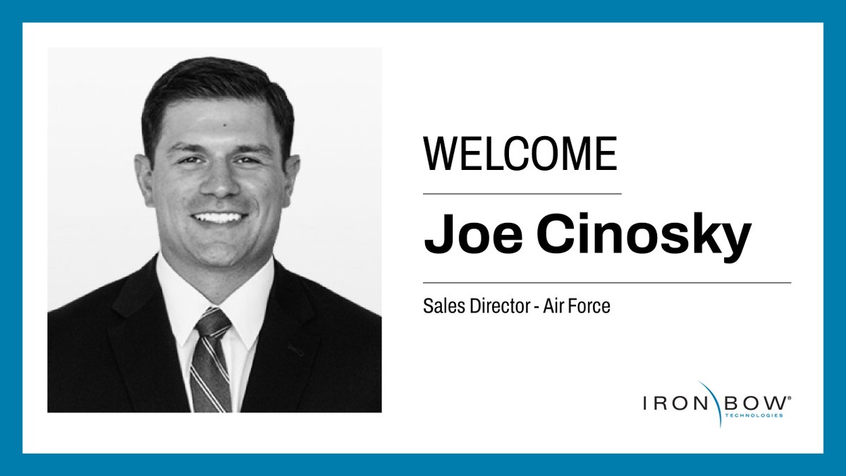 Iron_Bow's tweet photo. We are pleased to announce that Joe Cinosky has joined Iron Bow as our new Sales Director for Air Force! Welcome to the team, Joe!
#WhatWeDoMatters #GoWithTheBow #OnlyIronBow https://t.co/SMA30h3ROU