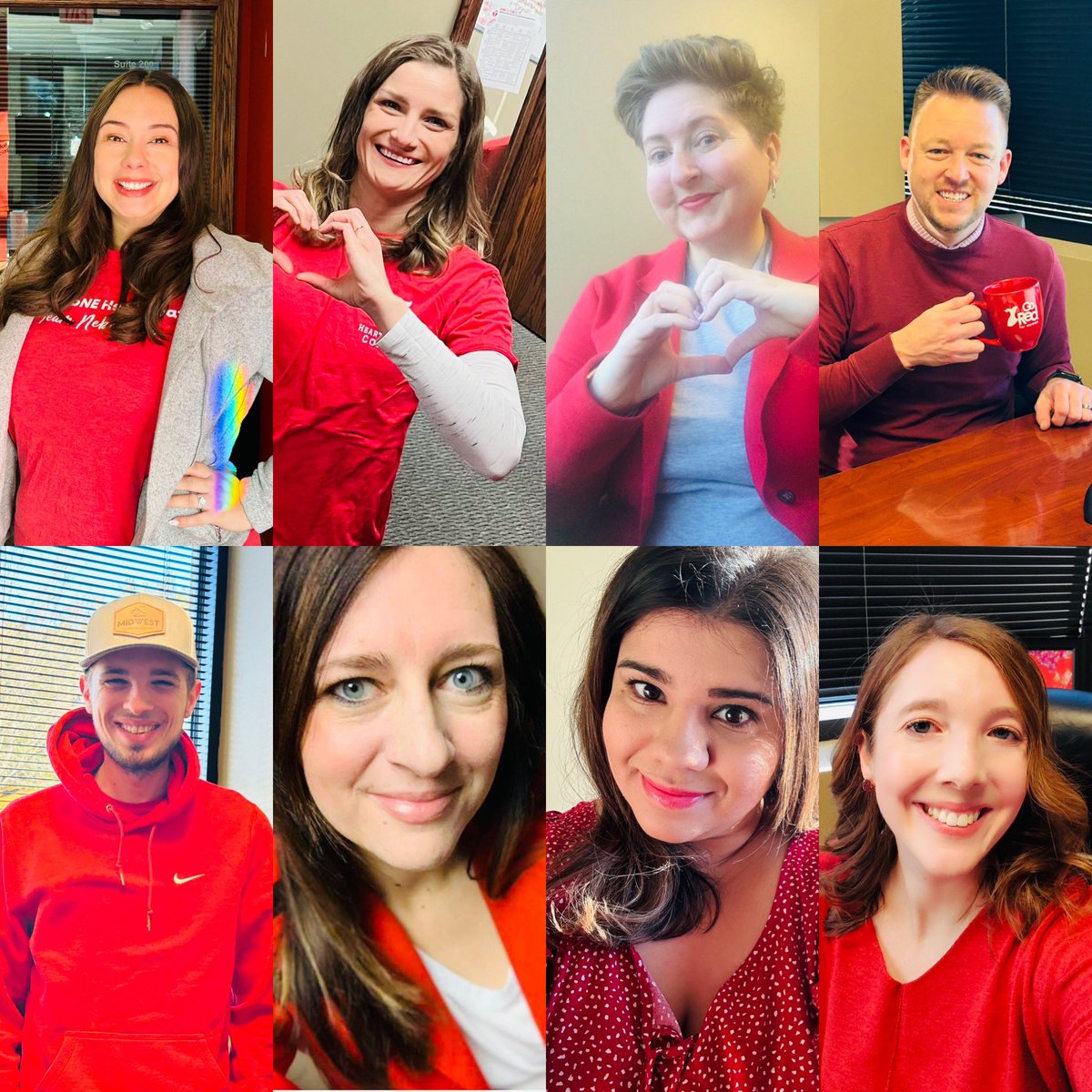 HeartNebraska's tweet photo. It’s #WearRedDay! From your American Heart Association - Nebraska team, thank you for going red with us.
Each post helps spread some lifesaving awareness! ❤️
#GoRedNE https://t.co/C2csq1iMgy