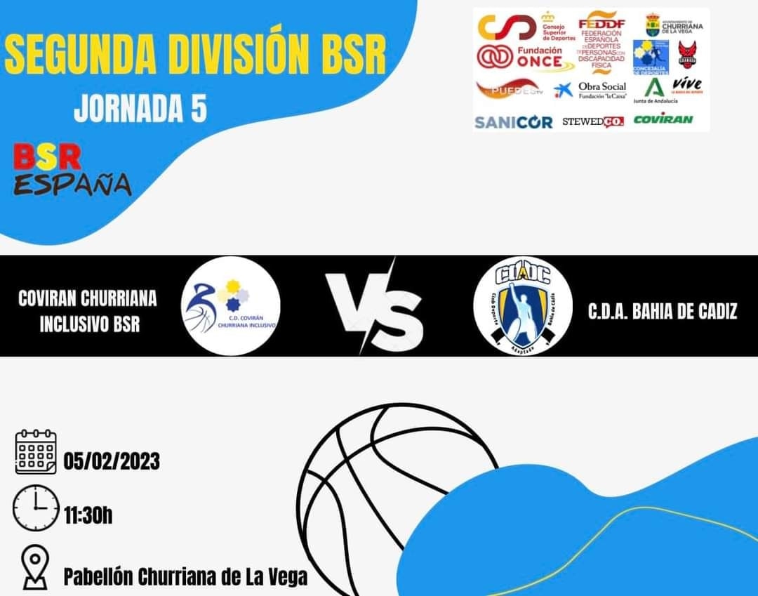 bsrchurriana's tweet photo. 🔴 Día de partido 🏀 🔴

➡️ El domingo jugamos.
@bsrchurrianase se enfrenta a @DABCadiz.
 ¡Vamos por la victoria 🔴 ⚫! 💪💯 
🆚  @DABCadiz
📆 05/02/2023
⏰  11:30 horas
🏟️ Pabellón municipal Churriana de la Vega
#COVIRAN #FundacionCBG #sanicor #FundacionCaixa #Churrianaesdeporte https://t.co/4ry6KxDGi0