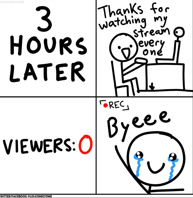 JVCom's tweet photo. Et courage à tous les petits streamers. ❤

(via @lolcomicstime) https://t.co/II0Q80dlpC