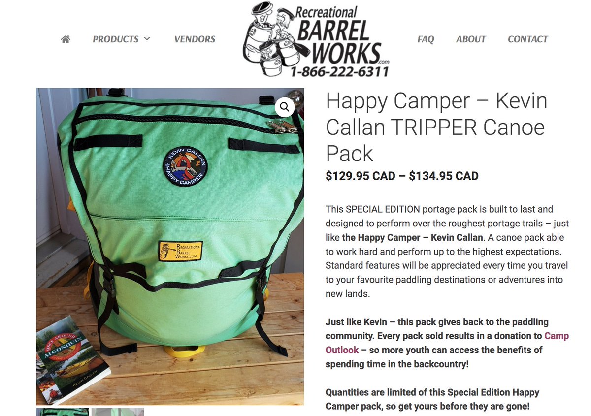 It's now available! <a href="/KCHappyCamper/">The Happy Camper</a> Canoe Pack from Recreational Barrel Works. Detail info video for ordering the pack in the video. All profits will be going to #campoutlook 
youtube.com/watch?v=oBNc8J…