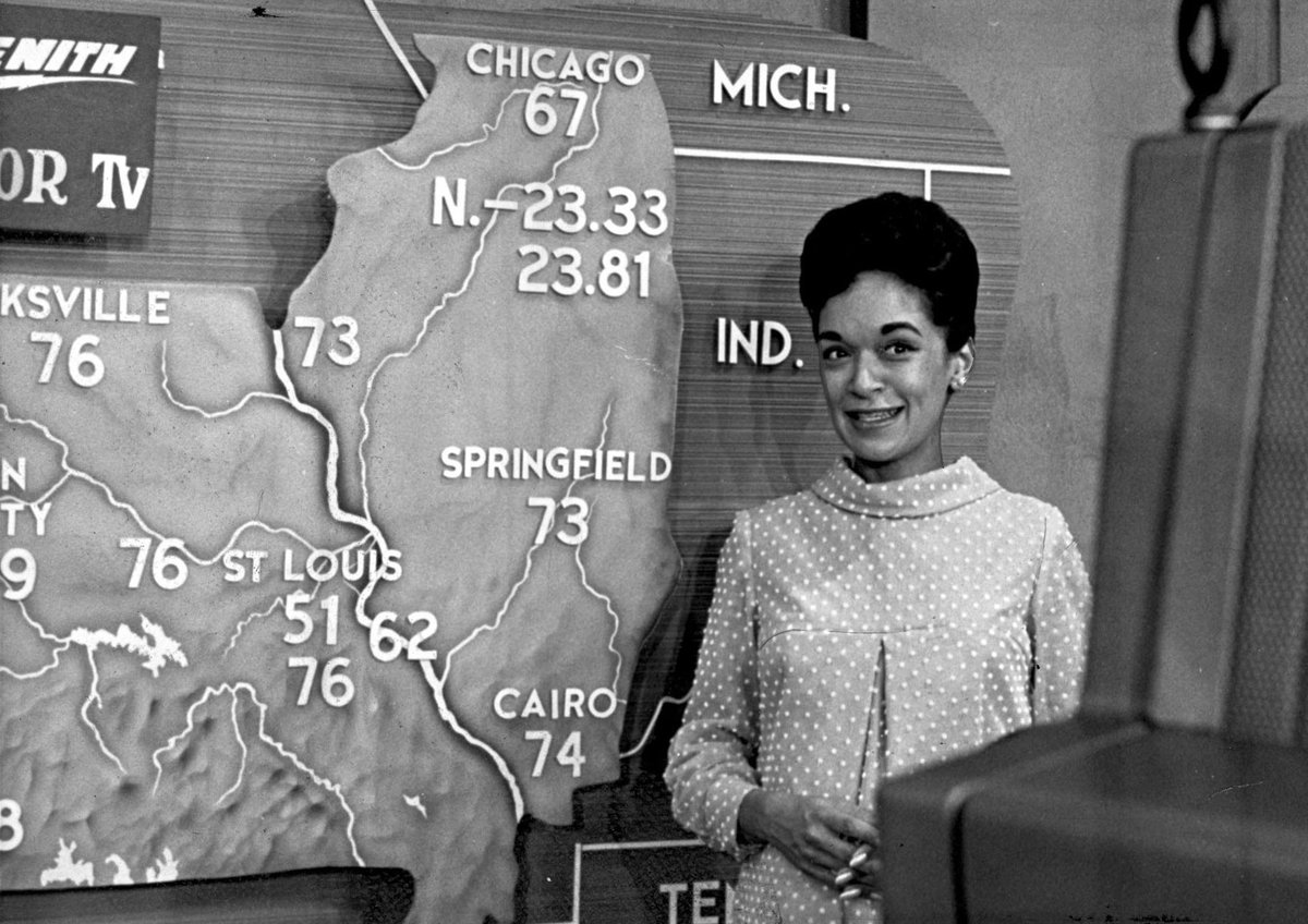 @EBONY Dianne White Clatto is the first Black person to be a full-time Weather Presenter on TV in the US in 1962. #ThisDayInWeatherHistory #BlackHistoryMonth
