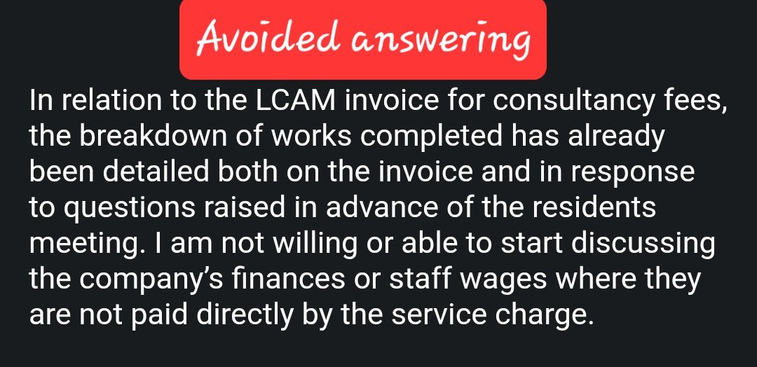 Simple Question to our MA How did you spend OUR money? They refuse to tell us, this is leasehold ownership in the 21st Century A licence to charge innocent leaseholders unregulated fees & provide no explanation #EndOurCladdingScandal #leaseholdscandal @LBC @GranadaReports