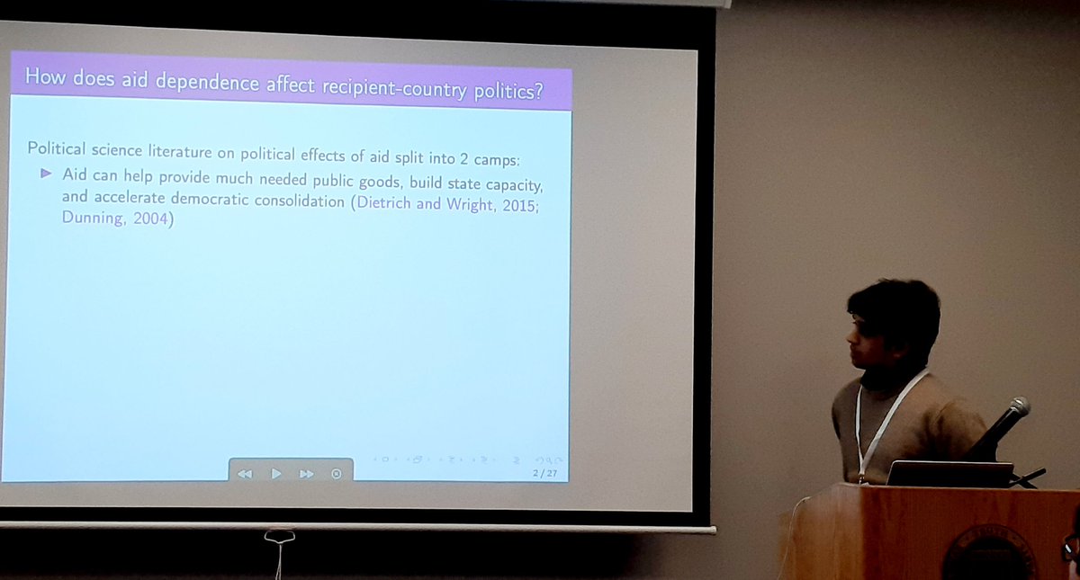 gradstudent_ipe's tweet photo. Moving to the session on Foreign Aid and Development in Africa:
Avi Ahuja (NYU) examines how the removal of foreign aid affects party competition https://t.co/HtrsJImUXK