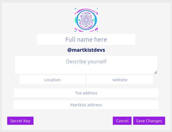 peer 2 peer Decentralized microblogging $Martk #Martkist Freech Dapp bringing privacy, no censorship, no data mining, no ai algorithms to study users, Freech - freedom of speech. <a href="/ProjectTox/">Tox</a> support for voice calls and $Martk for transactions. #BTC  #BNB $BTC $ETH $ADA $AVAX $SOL