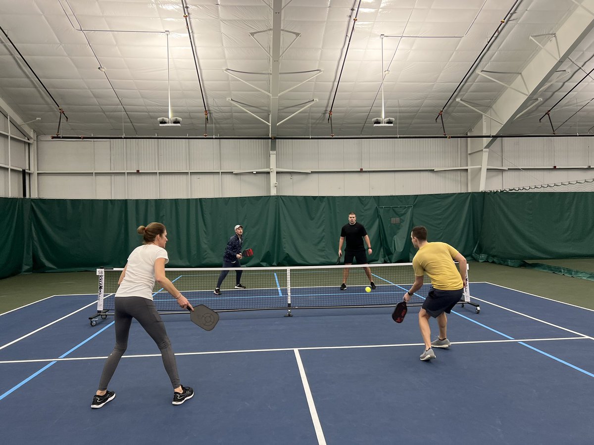 #Launch23 kicking off day 2 with some <a href="/M3Insurance/">M3 Insurance</a> peeps on the Pickleball courts!