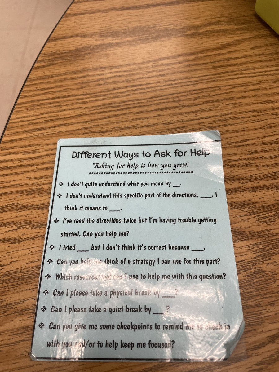 I_speak_ESL's tweet photo. Look 👀!! Sentence frames to help ALL learners ask for help! Thanks for facilitating language growth and self-advocacy ❤️ @LittyMathaiEDU @GassonJill #MIStrong #MasonMomentum #MasonESOL https://t.co/seNTinLlnq