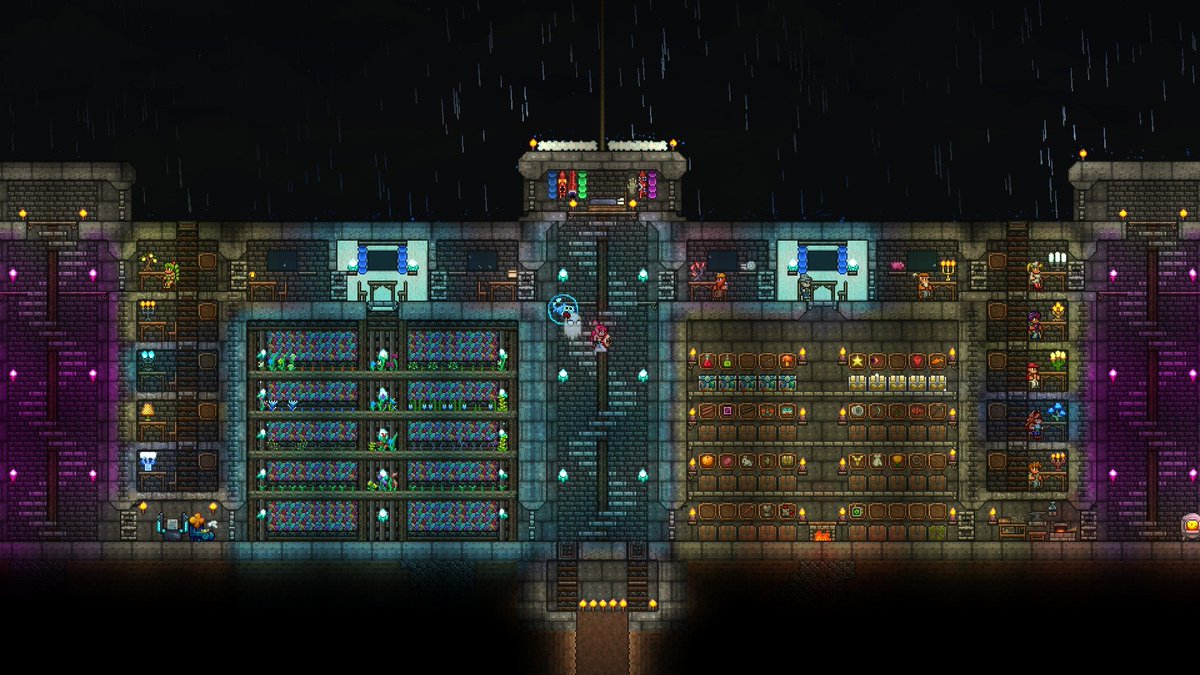 SweetMopy's tweet photo. This is the progress I've made on my castle in Pink Moon (my solo expert world). It may only be a basement, but I think it's coming along nicely. I'll be exploring, gathering supplies and fishing today, so it'll be pretty chill. come hang out! 
#Terraria 

https://t.co/r2zFMMyQCB https://t.co/hWlSdVCKJP