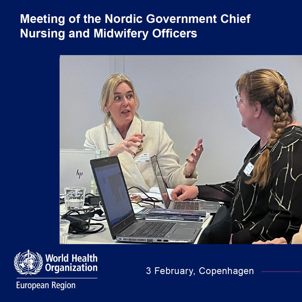 Incredible knowledge  in the room as we gathered #Nordic Govt Chief #Nursing & #Midwifery Officers/focal points from Finland 🇫🇮 Norway 🇳🇴 Sweden  🇸🇪 Denmark 🇩🇰 & Iceland 🇮🇸 to discuss #qualityofcare & workforce mobility& retention! Also connected with 🇮🇱 and Ireland 🇮🇪