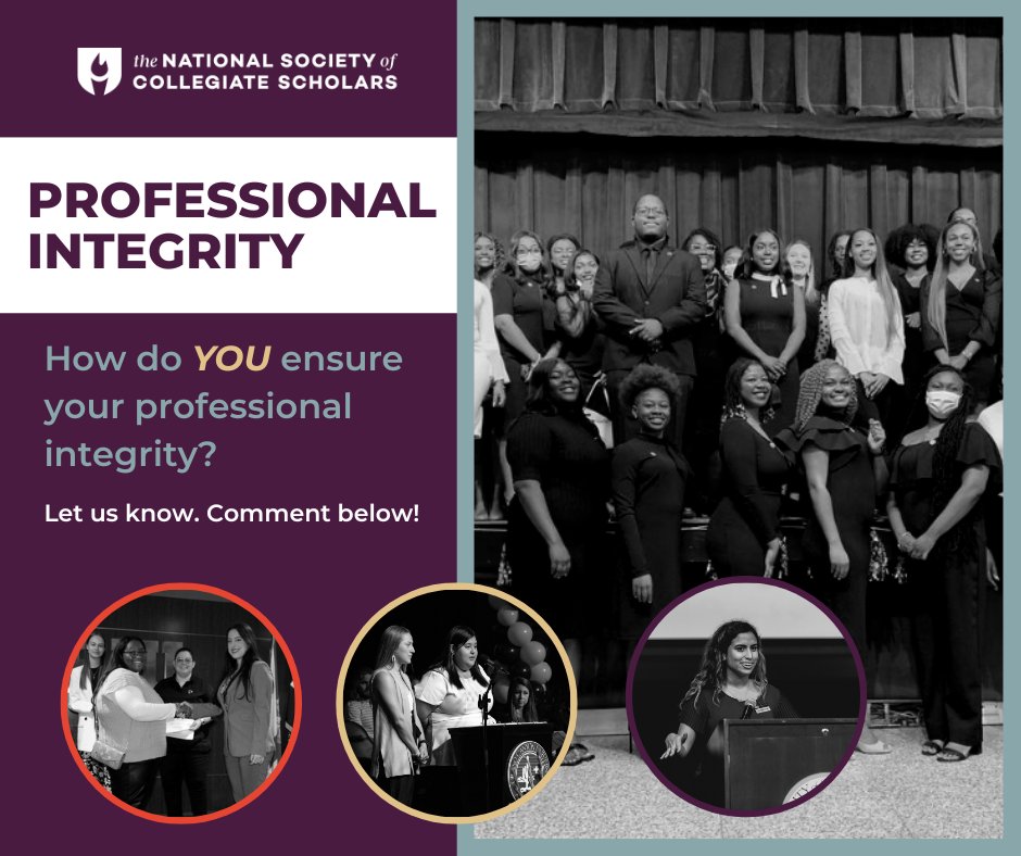NSCS's tweet photo. 🎉Building character &amp; integrity is one of the most fundamental pillars of personal success. 

#theNSCS #NSCSIntegrity #NSCS4Life #ProfessionalIntegrity

🎉Day 2: Professional Integrity

How do YOU ensure your professional integrity?

👇Comment Below👇 https://t.co/SuGT5ZspBl