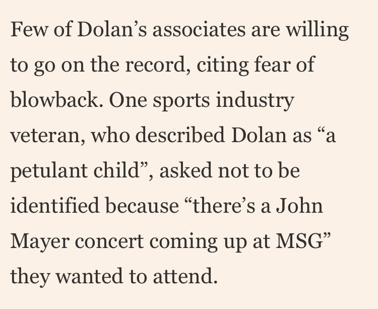 sdoyle333's tweet photo. Are you following this James Dolan MSG facial recognition issue? Apparently one person didn’t want to go on the record for fear of not getting into the arena. Via ⁦@FT⁩ https://t.co/8m9jhCUflB