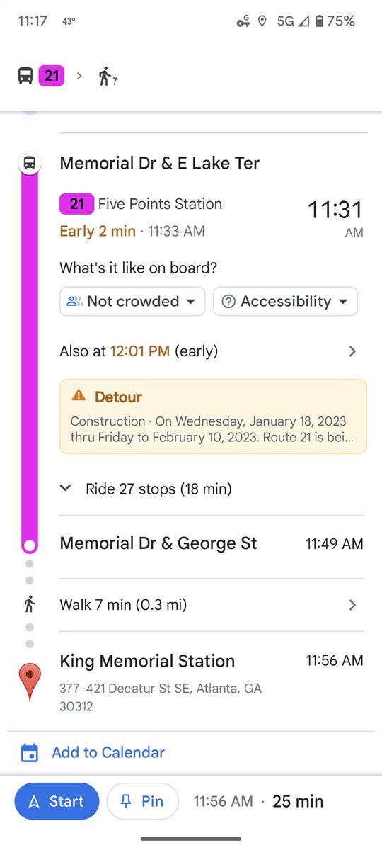Headed to <a href="/CityofAtlanta/">City of Atlanta, GA</a> <a href="/andreforatlanta/">Andre Dickens</a> #TransitEquityDayATL press conference on <a href="/MARTAtransit/">MARTA</a>  <a href="/googlemaps/">Google Maps</a> <a href="/letspropelatl/">Propel ATL</a> #Wheresmybus🤔