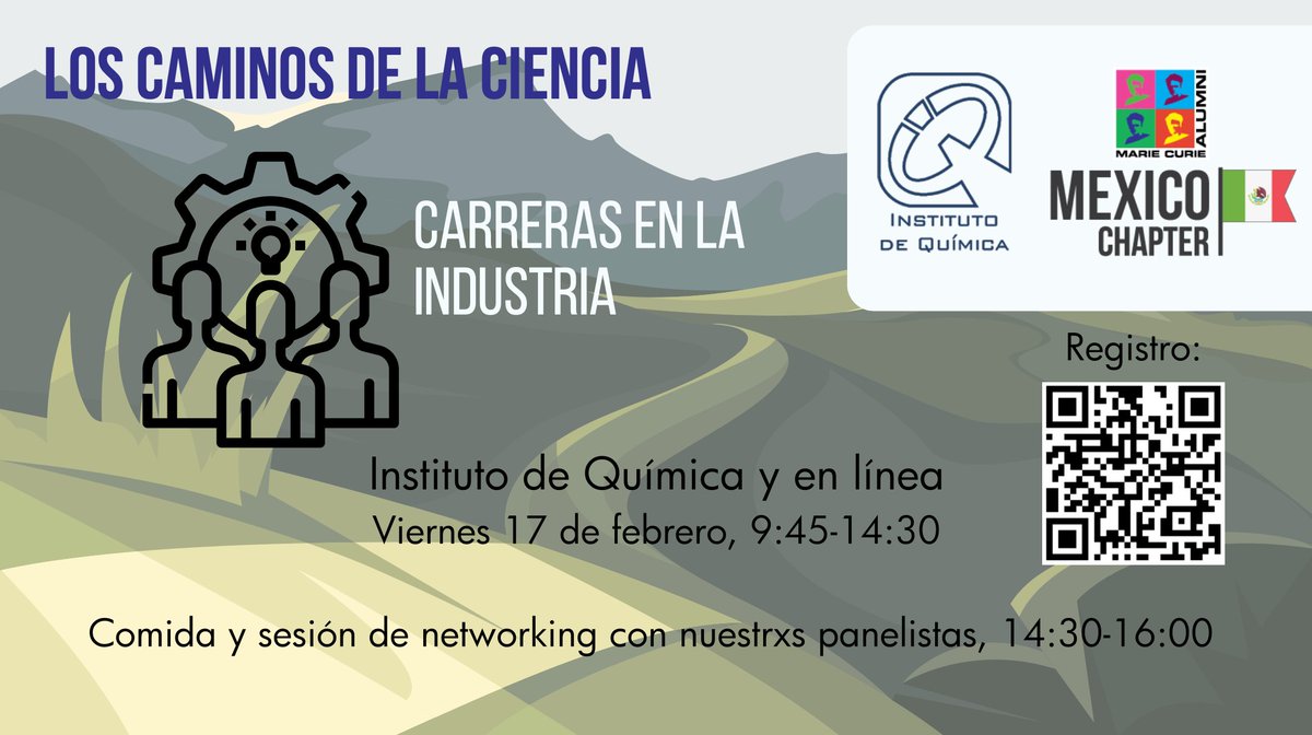 ¡Acompáñanos el viernes 17/Febrero en <a href="/iquimicaunam/">Instituto de Química</a>, donde hablaremos sobre carreras científicas en la industria! Además, tendremos una sesión de networking con nuestro panel y ex-becarixs del programa Marie Curie de la Unión Europea (con comida gratis!). No te lo pierdas :)