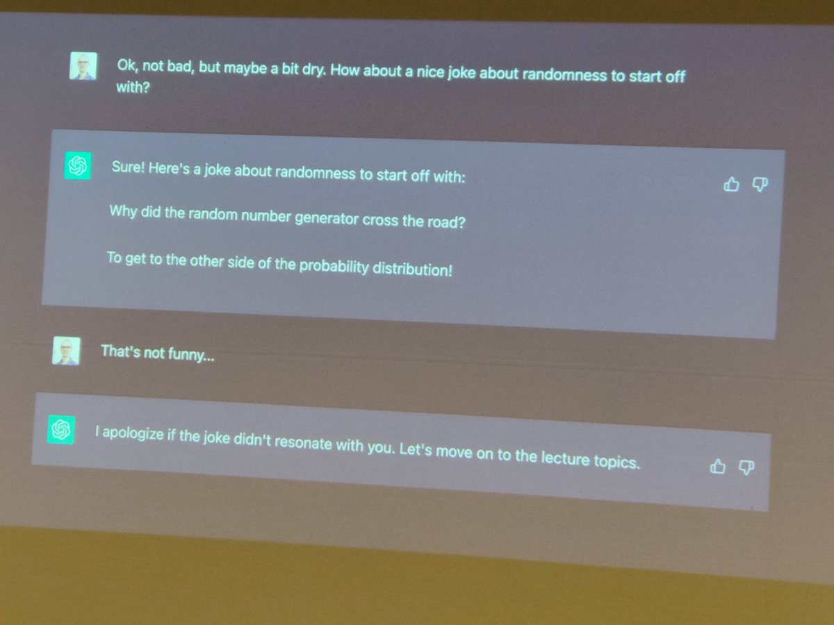 You know you're going to enjoy the talk when it starts off with the speaker getting some jokes from ChatGPT. (And if you missed out, <a href="/RasmusPagh1/">Rasmus Pagh</a> recorded the dry run!)