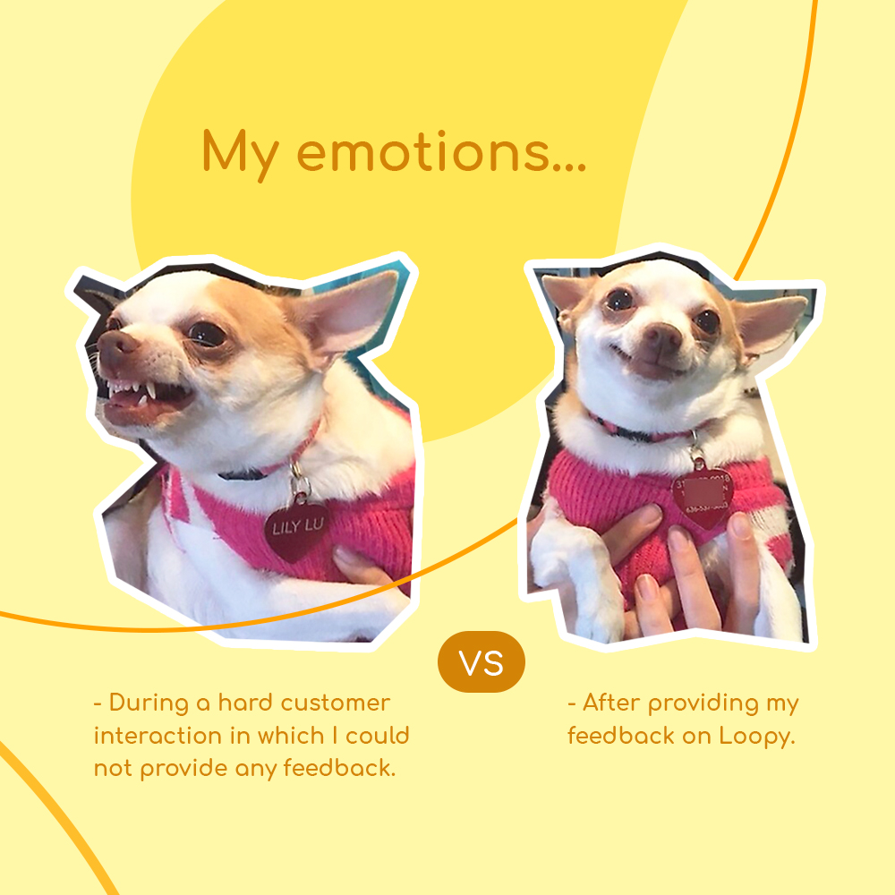 My emotions during a hard customer interaction in which I could not provide any feedback Vs  after providing my feedback on Loopy

Go to: loopy.co

#AgentEffortScore #AgentExperience #CustomerExperience #EmployeeEngament #EmployeeExperience