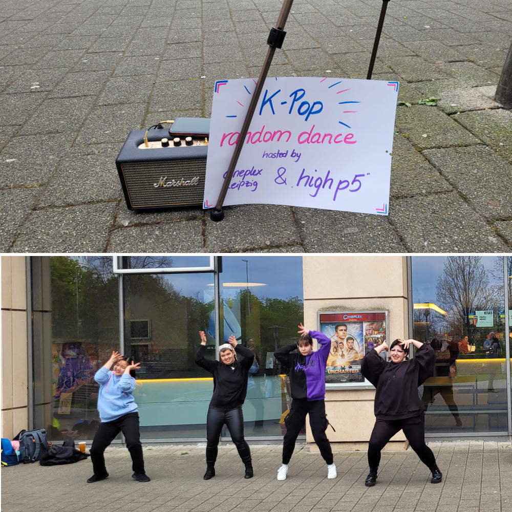 Seid ihr dabei? Morgen 14:00 Uhr wird bei uns getanzt. 💥 Zusammen mit den Leipziger K-Pop-Tänzer:innen von "High p5" laden wir vorm BTS-Konzertfilm 🎬 zum K-Pop Random Play Dance auf den Kinovorplatz ein. 🙃 

„BTS Yet to Come in Cinemas“ -> fcld.ly/xwcarqm