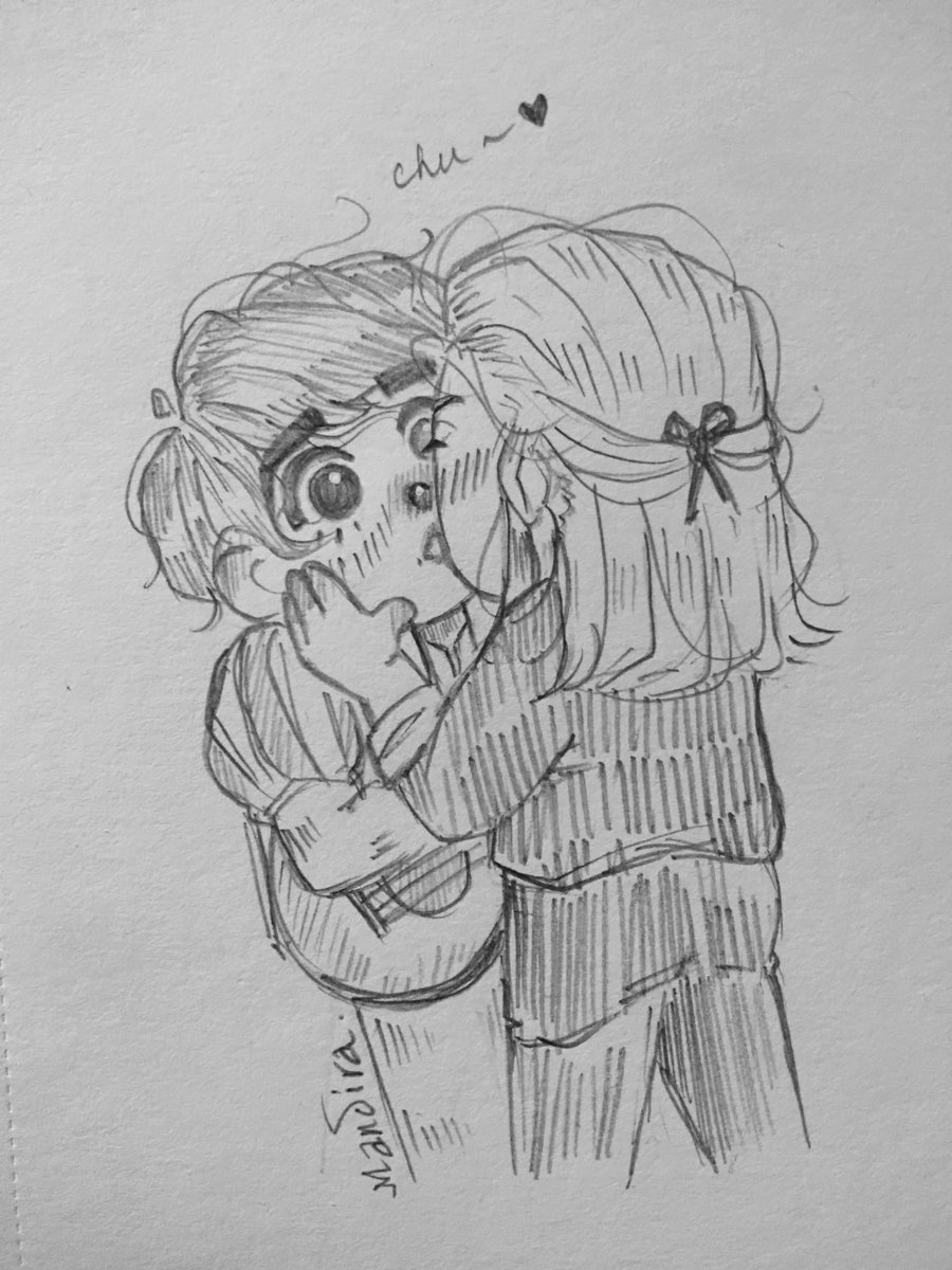 yorozuya_mandi's tweet photo. #witcherbowsandarrows2 is here! And I only have this...for now! 
Day 1 SFW prompt: First.
So of course it had to be a FIRST KISSU UwU💖 The smol bard was too adorable for our smol Witcher. 
.
More Chibis....I think I forgot how to draw bigger people. 💀
#witchervalentines https://t.co/NpDjv4qiQY