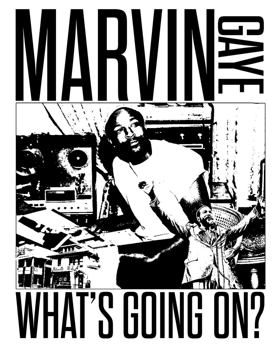 sonnygfx__'s tweet photo. “What’s Going on” by Marvin Gaye ⭐️ 

This poster is the first in a series I am doing that is highlighting black icons https://t.co/FVYiimKtng