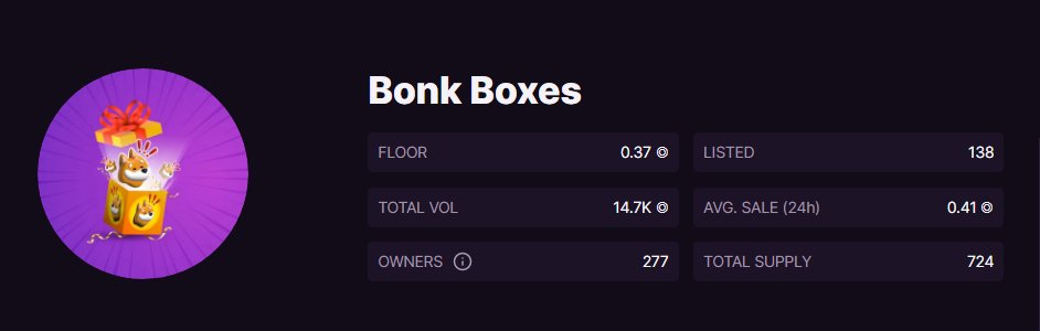 There are only 724/10,000 boxes left!

This was such a fun experiment and we are so excited to build out our SolDrop website!

Open your boxes if you haven't here:

bonkboxes.com