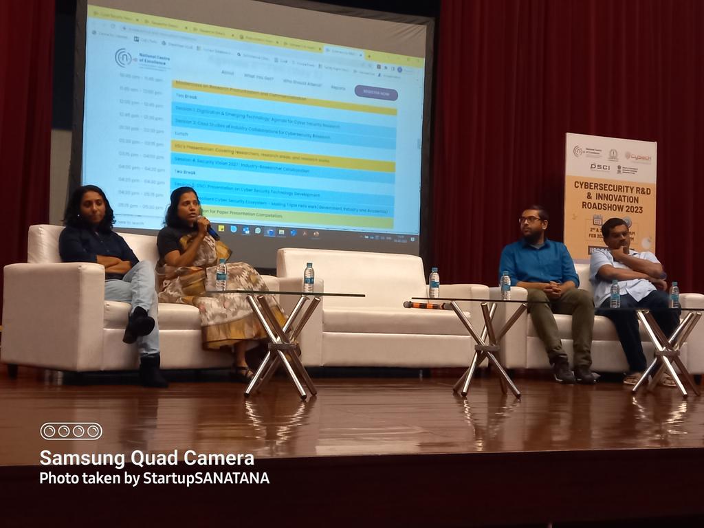 StartupSanatana's tweet photo. @CoeNational @CySecKCoE @DSCI_Connect @godvinayak @GoI_MeitY @startupindia @PiyushGoyal @PiyushGoyalOffc @Startup_Kar @karnatakadem @drashwathcn @cdacindia Lots of Cybersecurity related Discussions, Interactions, Quite Engaging, and a good Networking as well at Cybersecurity R&amp;D &amp; Innovation Roadshow 2023, paid-up Event at IISc Bengaluru.🙏👍🚀

cc;
@Rajeev_GoI

#CyberSecurity 
#RnDRoadshow
#DSCI 
#CySecKCo
#GoI_MeitY
#CoeNational https://t.co/Xk6XEca48M