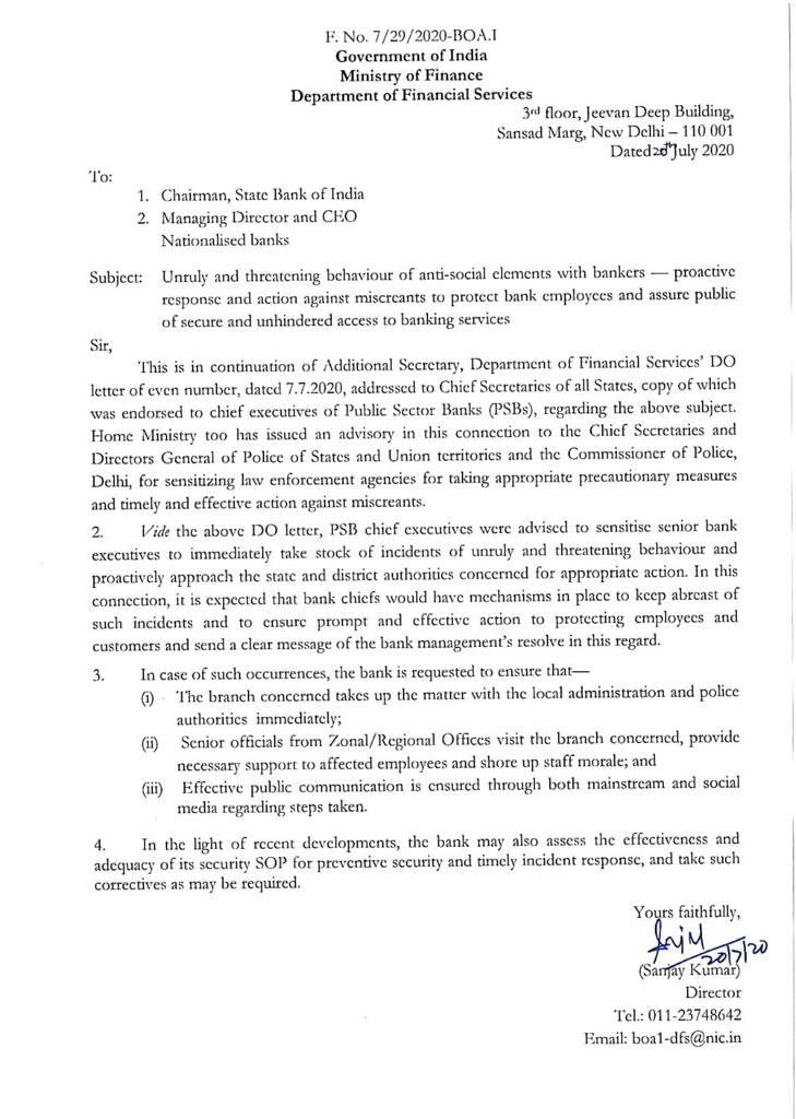AshishTekale_'s tweet photo. Bankers Safety After issuing so many letters from @DFS_India No one is taking care of it.
Is it for on paper sympathy only❓
@nsitharamanoffc
@nsitharaman
@DrBhagwatKarad 
@sanjaybpi
@SunilKu92687431
@nilesh_pawar15 @DFS_India
Resp @PMOIndia We Demand Strong #BankersProtectionAct https://t.co/tvSx0DEjIt