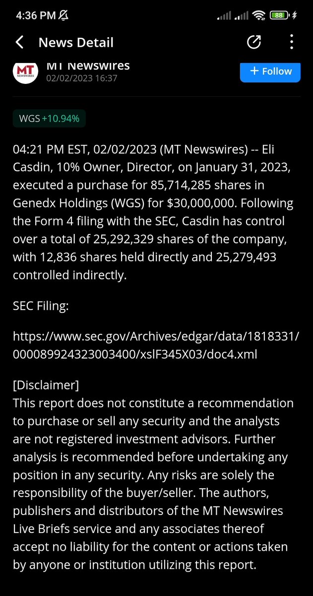 MMGainz's tweet photo. #WGS $WGS this bad boy will pump by next week 🚀🔥

Insiders are loading up 🛸⚡

$AMC $GME $RSLS $ALR $BGXX $SIDU $PCSA $CRKN $GENE $GNS $MGTA $FOXO $CVNA $APRN https://t.co/ij0ezn1ICn