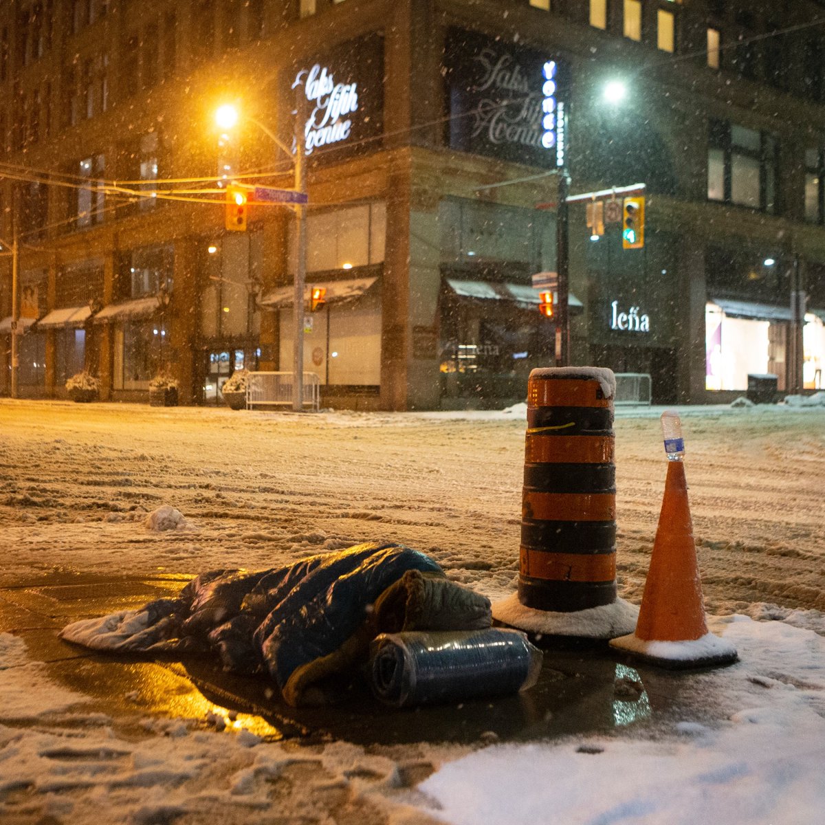 Don't look away. These are the circumstances people are staying in this very moment while the windchill outdoors is -28°C. It should not be a political debate that people should not be abandoned like this with nowhere to go. Warming centres are at capacity; we need more now.