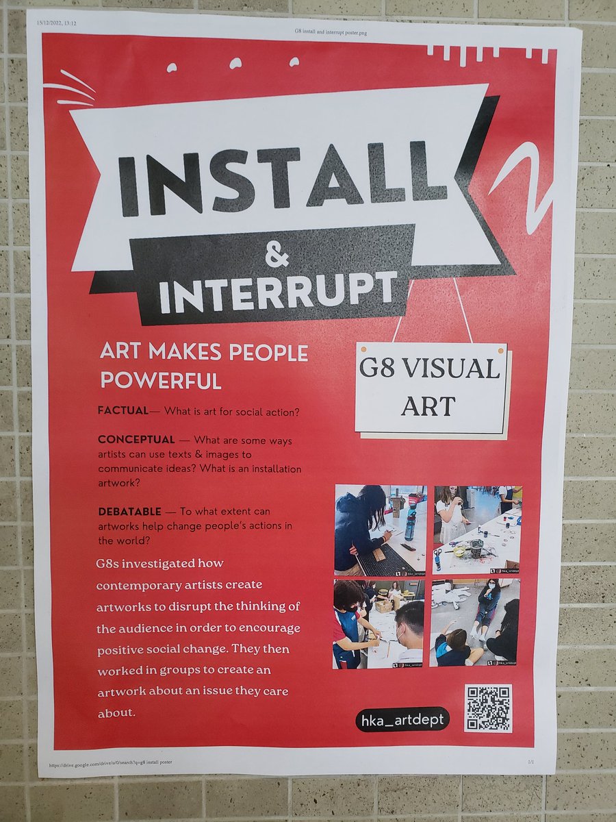 ejthorne8's tweet photo. Love seeing our students taking action via art! @ibmyp #serviceasaction #artivism https://t.co/AL7l7EJ34w