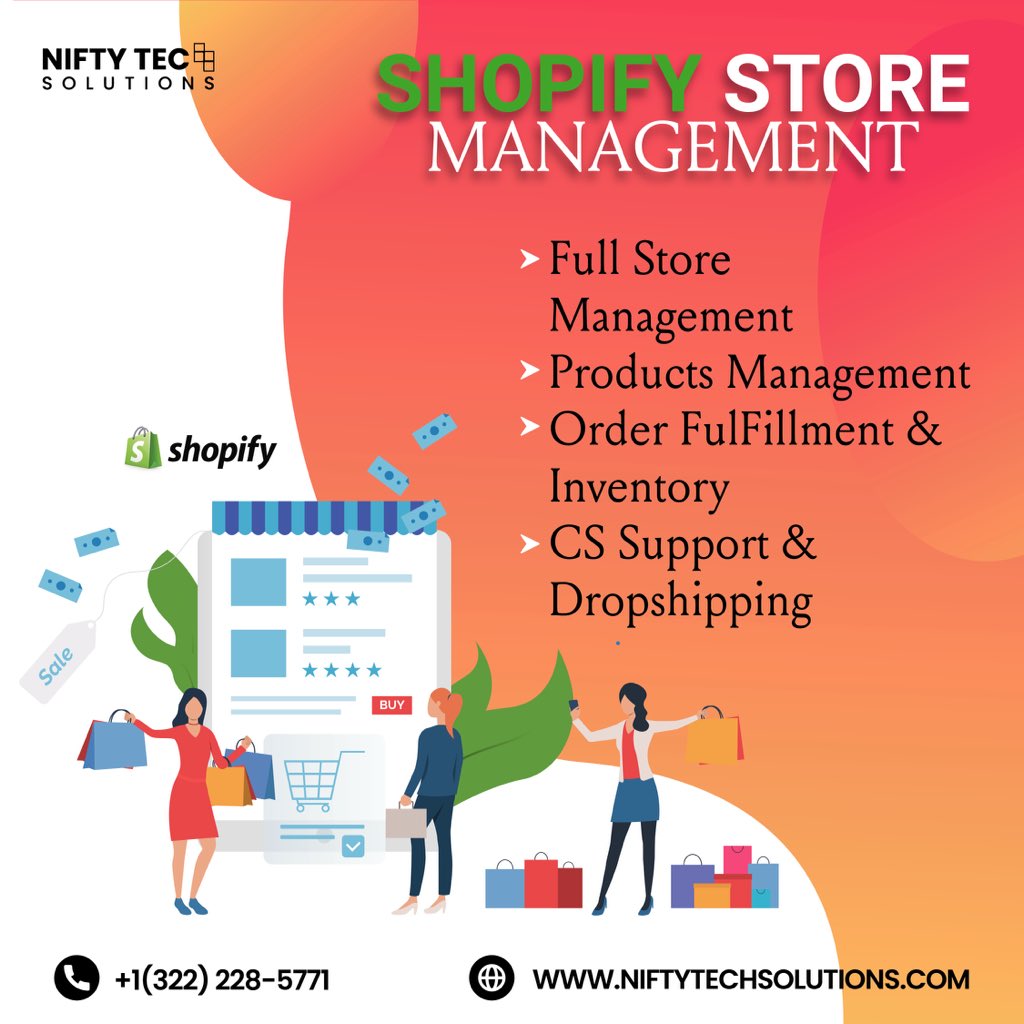 Get #shopifystoremanagement services from us! Get a free quote niftytechsolutions.com

#shopifydropshipping #shopifystore #shopifyexperts #shopifymarketing #shopifymarketingexpert #shopifymanagamenentservices #accountmanager #accountmanagement #shopify #shopifydeveloper #product