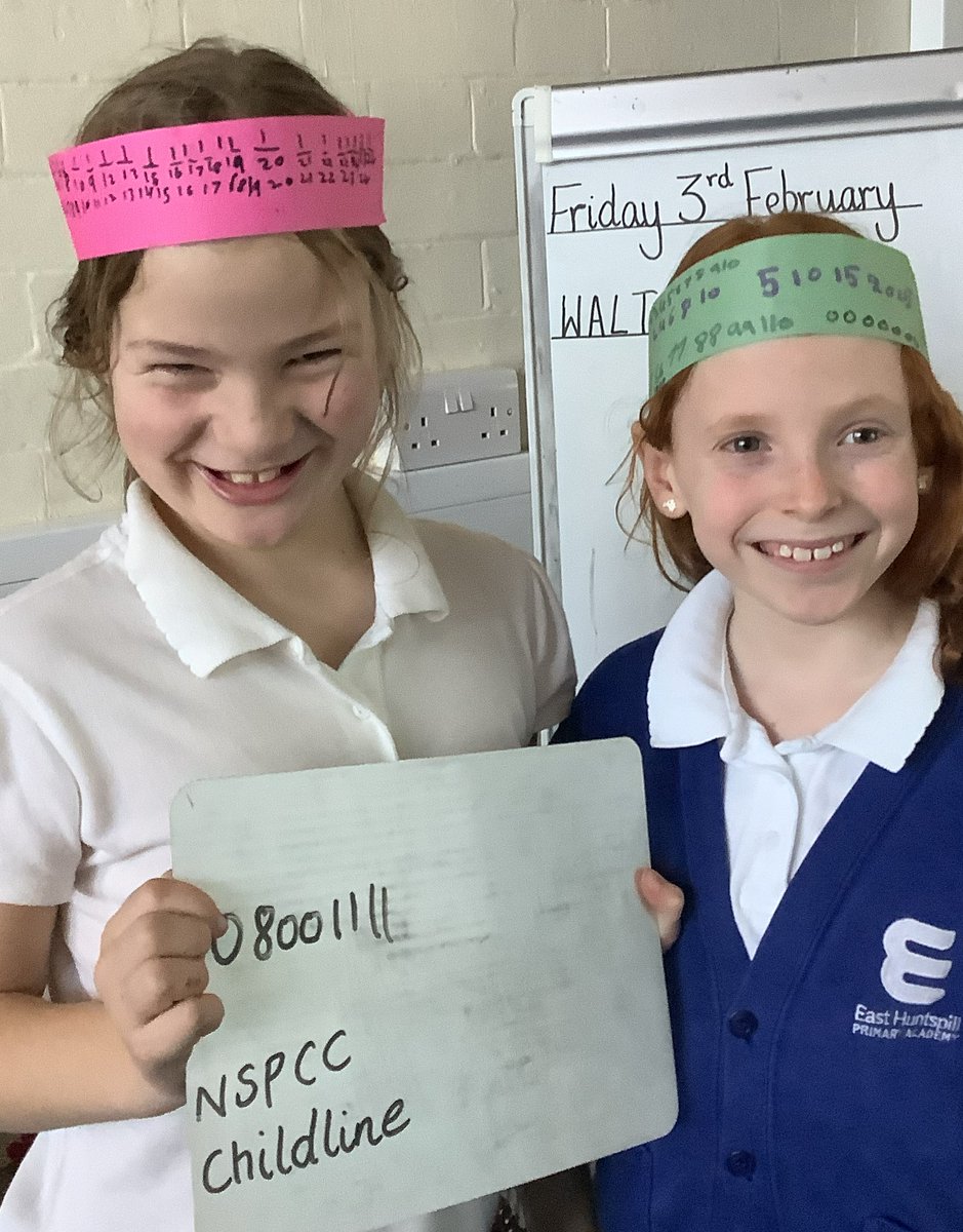 a_semken's tweet photo. Numbers, numbers everywhere! Can you spot the use of algebra, fractions, multiples of 10, 100 and 1000 and so much more on our headbands? We had lots of fun and learned what a super and important charity the NSPCC is on NSPCC Number Day.
#NumberDay2023 https://t.co/3BzpGvuQ5A