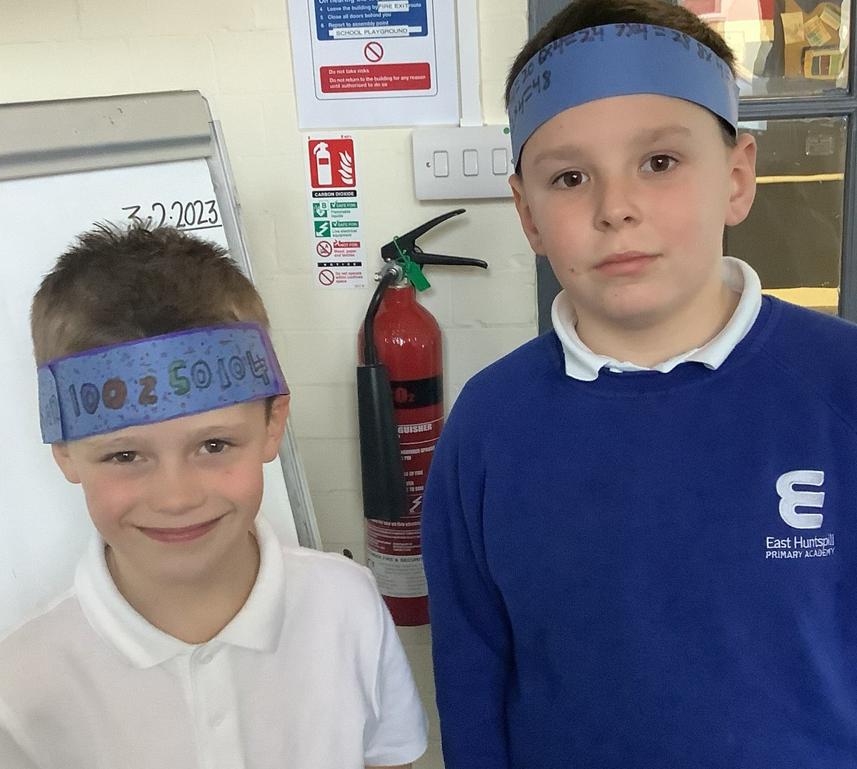 a_semken's tweet photo. Numbers, numbers everywhere! Can you spot the use of algebra, fractions, multiples of 10, 100 and 1000 and so much more on our headbands? We had lots of fun and learned what a super and important charity the NSPCC is on NSPCC Number Day.
#NumberDay2023 https://t.co/3BzpGvuQ5A