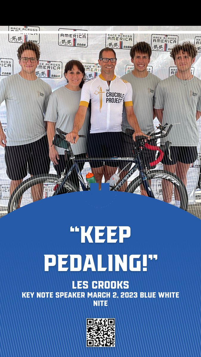 Come see our keynote speaker Les Crooks in month at Blue and White Nite. Register today for a special night. March 2nd, 2023. 

Blue and White Night a Crusader Charity Event. #CrusaderPurpose