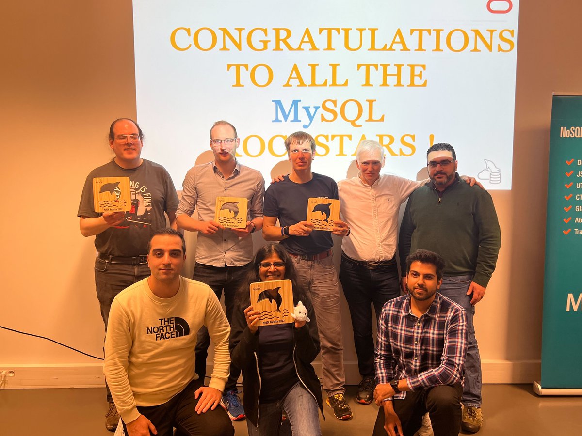 All the #MySQL Rockstar Awards winners together!

#MySQLDay #FOSDEM2023 #Percona