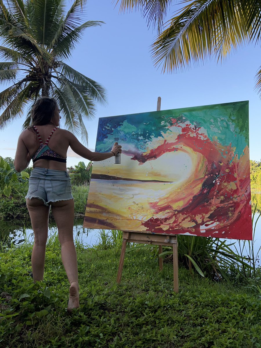 ArtChilvers's tweet photo. The lagoon is on fire. 🔥 

#workinprogress https://t.co/ogNFtvDRNd