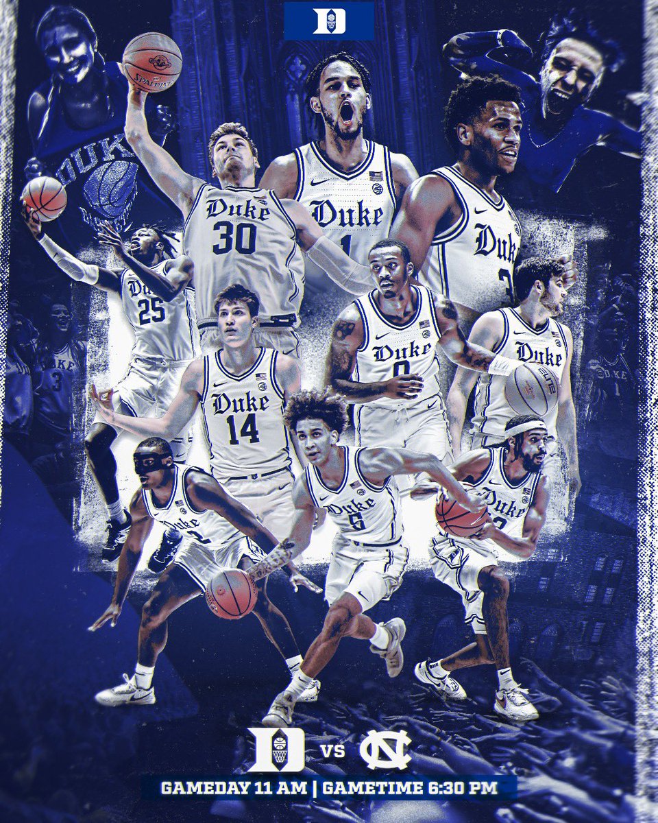 DukeMBB's tweet photo. SATURDAY PRIMETIME 

#HereComesDuke 🏰 https://t.co/bTNtYLYth3
