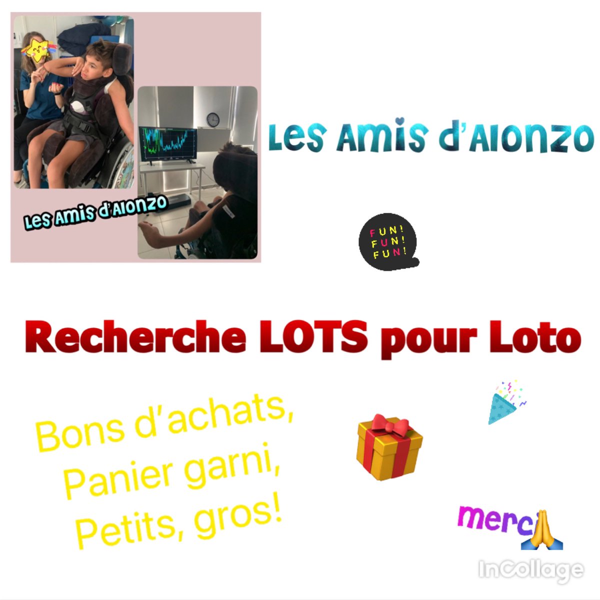Les Amis d’Alonzo recherche des lots pour son loto annuel afin de financer un stage de rééducation! Amis héraultais on compte sur votre générosité 🤩🙏🏼 #LesAmisdAlonzo #Hérault #Association #RechercheLotsPourLotoSolidaire #Merci