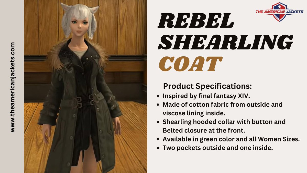 Final Fantasy XIV Rebel Shearling Coat

bit.ly/3YoiOdO

#shearlingcoat #greencoat