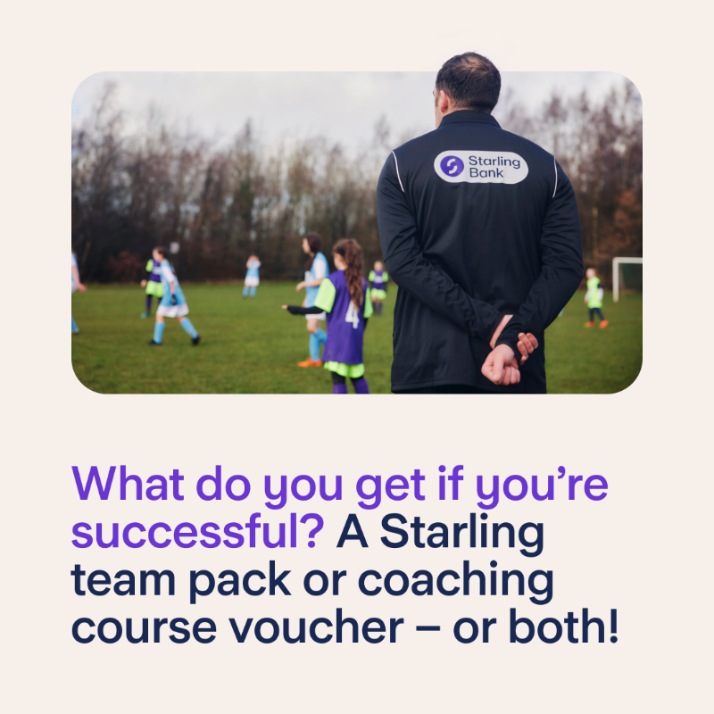 StarlingBank's tweet photo. We've partnered with @Gift_of_Kit to help grow the women and girl’s football community 💪

Clubs and schools can apply for a free Starling team pack (football kits, training equipment and a coach's tracksuit) or a coaching course voucher – or both!

T&amp;Cs apply. Apply here 👇