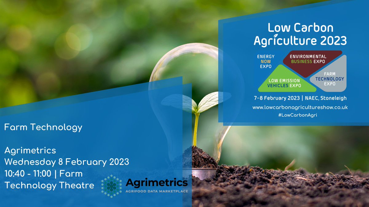 Farm Technology Theatre | Wednesday 8 February | 10:40 - 11:00 The importance of linking agricultural and environmental data to business decisions Rebecca Geraghty, @Agrimetrics >>> lowcarbonagricultureshow.co.uk/conference/far… #LowCarbonAgri23