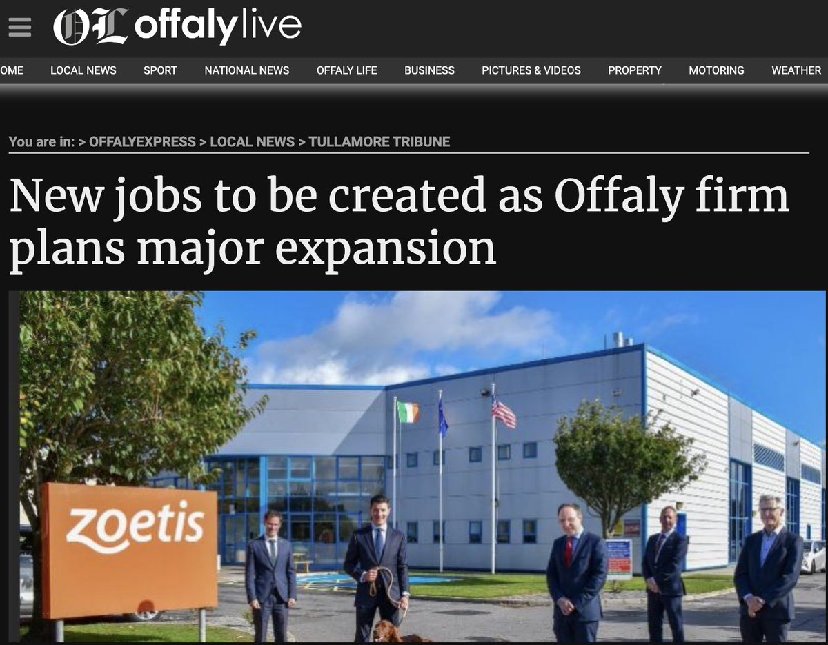 New plans at pharmaceutical firm @Zoetis_Ireland could add up to 90 jobs to their Tullamore facility <a href="/IDAMidlandsReg/">IDA Midlands Region</a> Business &amp; Technology Park in Sragh! 

More on this story at offalyexpress.ie/news/tullamore…