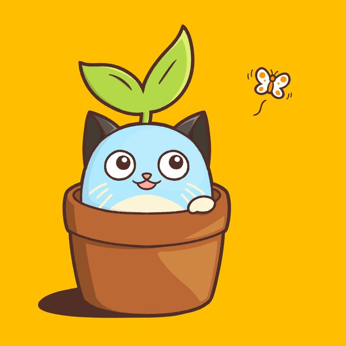 「猫 植木鉢」のTwitter画像/イラスト(新着)