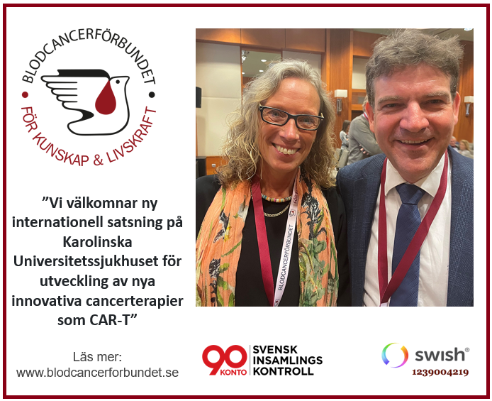 BCF_1982's tweet photo. Nya innovativa behandlingsterapier inom blodcancerområdet, som CAR-T ska utvecklas på Karolinska sjukhuset 
-Helt i linje med våra medlemmars önskar, säger Lise-lott Eriksson Blodcancerförbundets ordförande
https://t.co/uQ5l9ajx2b
#maktlistan #medtechmagazine #karolinska #vård https://t.co/OsXNSqi9rx