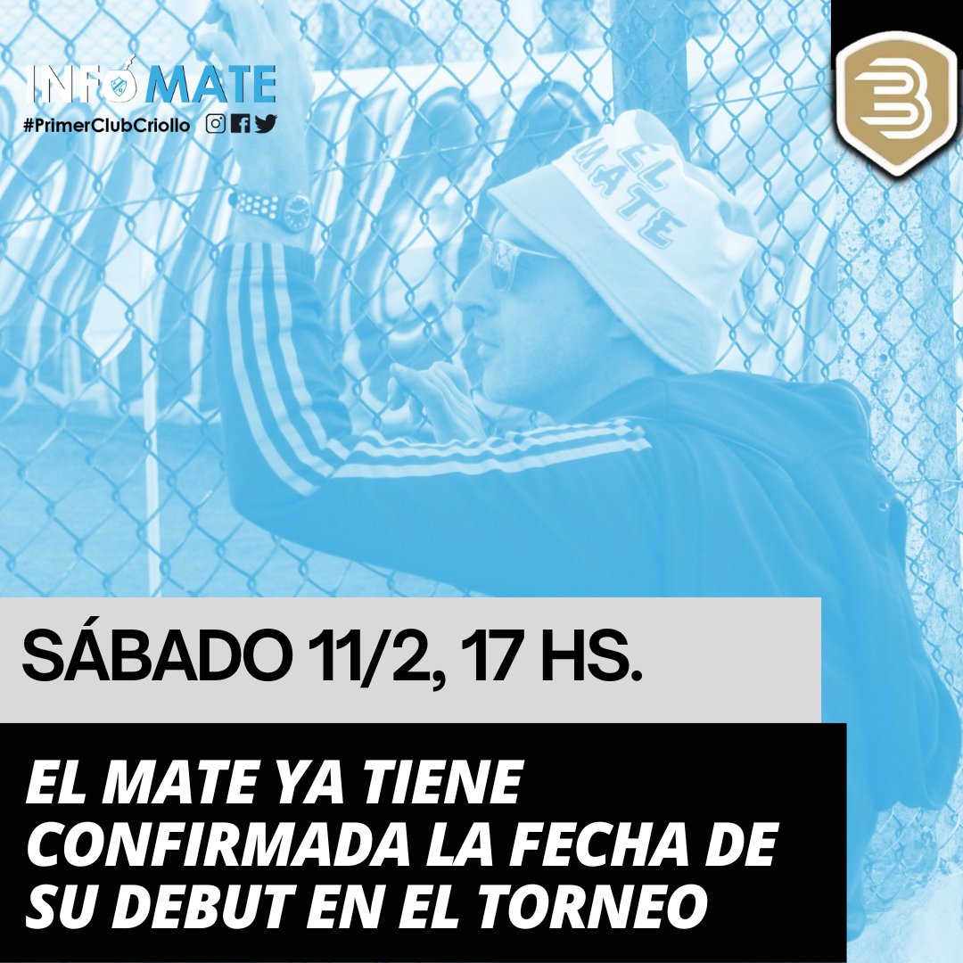 #PrimeraB #ProyectoCampesi

Se confirmaron fecha y hora para el debut del elenco Criollo

#ElMate iniciará su camino en el Torneo Apertura 2023 el sábado 11/2 a las 17 hs.

#ArgentinoDeQuilmes visitará a #Acassuso en el estadio del #DeportivoArmenio.

#VamosMate🧉
#AjenoAlTiempo