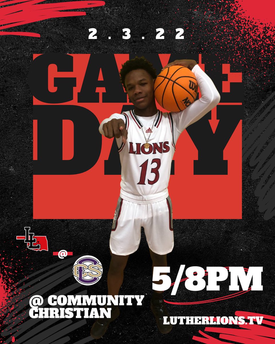 Game Day!!! 

On the road against Community Christian. 

⏰ JV 5:00/V 8:00
📍 CCS Activity Center, Norman, OK
📺 lutherlions.tv