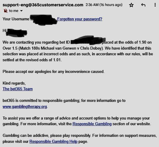 stickmanpoker's tweet photo. So this is how @bet365 operates. You offered a line and took the wager. Take the L. Maybe employ people who can price better lines instead of scamming customers out of winning bets. https://t.co/9nm8YPPyqX