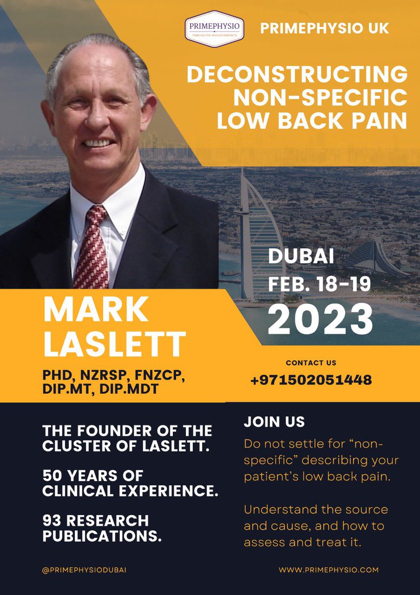 OMTA_Education's tweet photo. Do not settle for “non-specific” as a description for your patient’s low back pain. Understand the source and cause, and how to assess and treat it.

February 18-19 in Dubai- UAE 🇦🇪 

Ask us about funds available for this course on WhatsApp at +971502051448 @marklaslett_NZ https://t.co/ZV2YOC3xdB