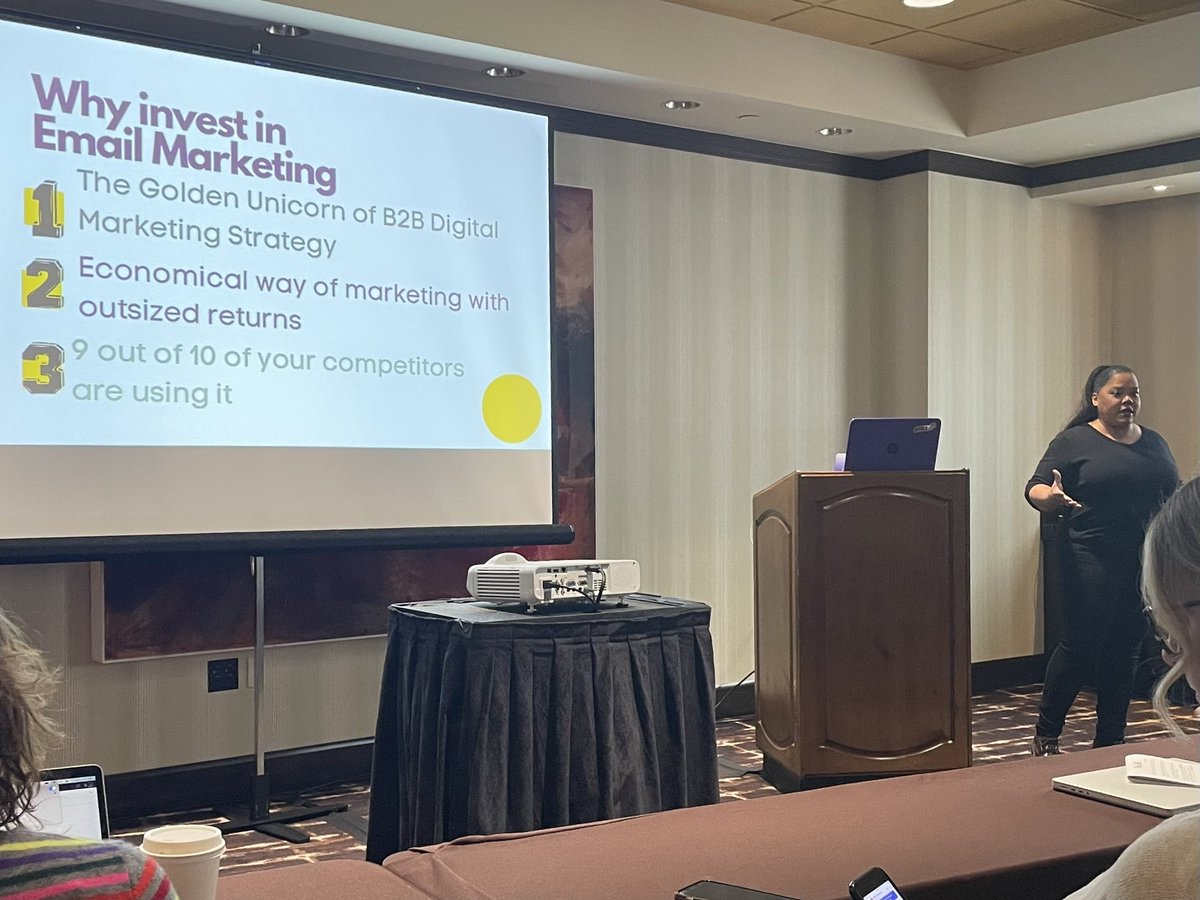 Jess Clifton (@jslentzclifton) on Twitter photo 10 mins into <a href="/ShereeseMayMba/">Shereese Maynard, MS; MBA</a>’s #HITMC presentation on email marketing and it’s already my fave session. The parallels she draws between mktg and romantic relationships is spot on - and hilarious 🤣 👏 👏 👏 10 mins into <a href="/ShereeseMayMba/">Shereese Maynard, MS; MBA</a>’s #HITMC presentation on email marketing and it’s already my fave session. The parallels she draws between mktg and romantic relationships is spot on - and hilarious 🤣 👏 👏 👏