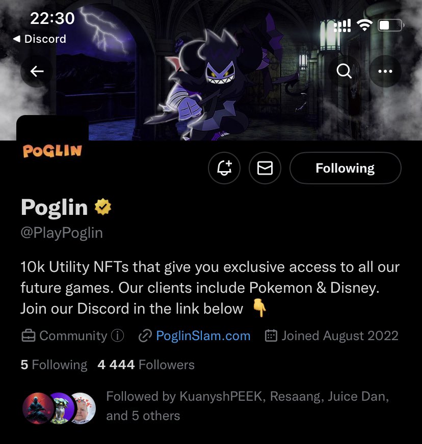 dinnoboss's tweet photo. @PlayPoglin Congrats Poglin fam with 4444 followers! Luv u all💫 https://t.co/JjrRPIcD4U