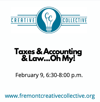 CreateFremont's tweet photo. Ready to get your startup off the ground but overwhelmed by tax, accounting &amp; legal questions? The Fremont Creative Collective  Learning Series can help. Join us Feb 9.  Thanks to  First State Bank for the generous use of their training space! RSVP at https://t.co/omEceZcoh4 https://t.co/HIVUXs6LdF